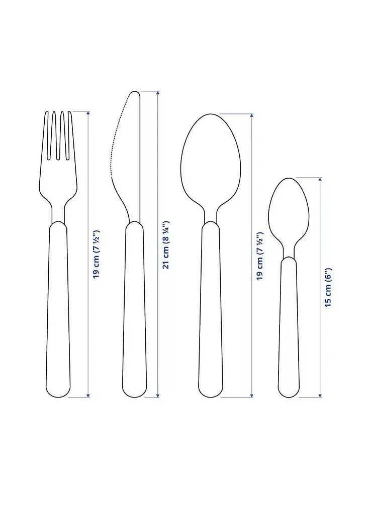 Набір столових приборів IKEA 16 предметів бірюзовий - фото 5