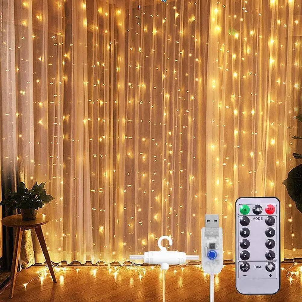 Гірлянда штора LED Star крапля роси 3х3 м 300 led з пультом - фото 2
