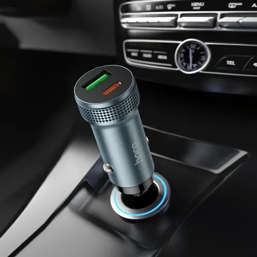 Автомобільний зарядний пристрій HOCO Z49B Level PD38W(1C1A) car charger сірий - фото 3