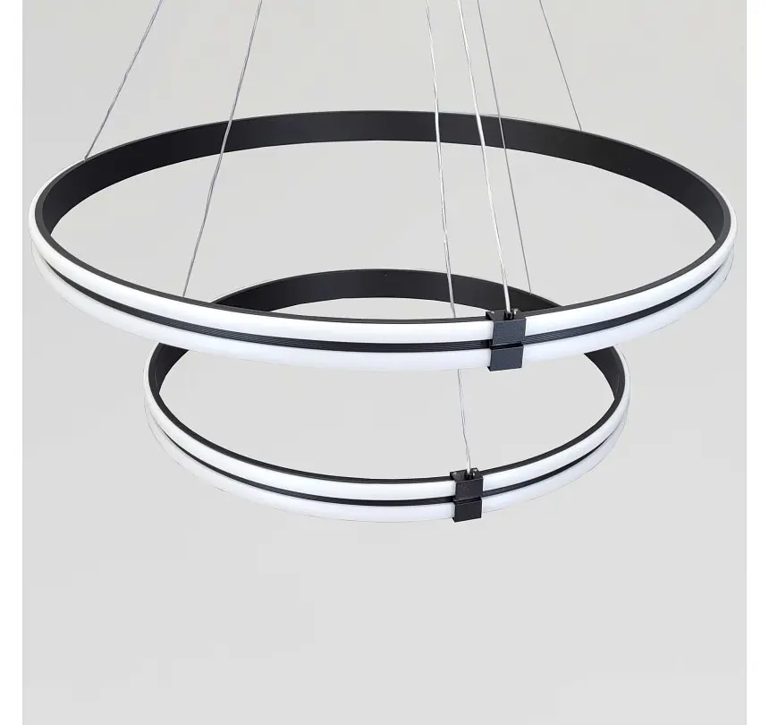 Чорна двоярусна LED люстра MD78099/80+60BK Artlight 184 Вт - фото 6