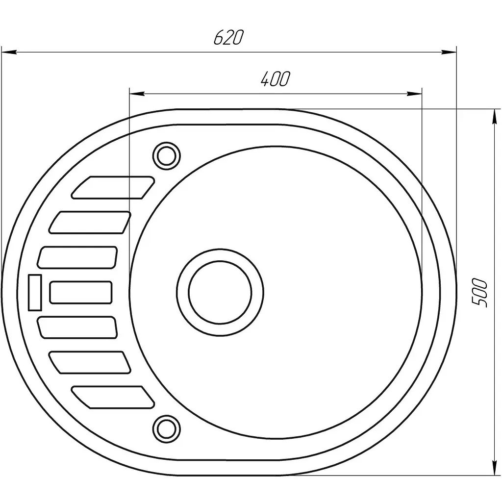 Гранитная мойка Globus Lux Arno черный 620х500мм-А0002 - фото 4