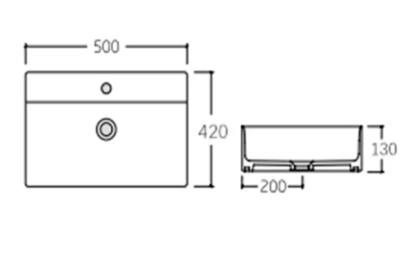 Раковина подвесная Qtap Nando LT 500х420х130 мм, White, прямоугольная, без донного клапана QT12116146AW - фото 4