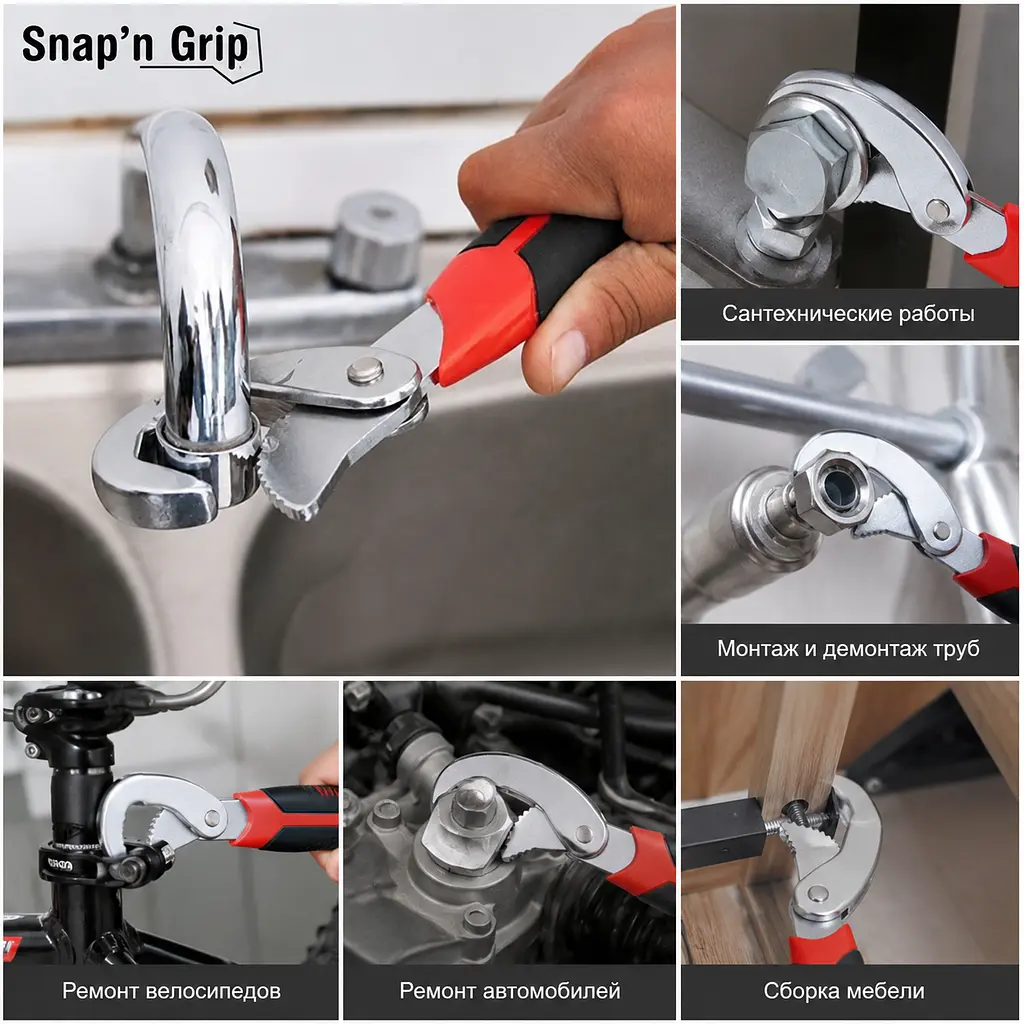 Snap'n grip Універсальний Ключ / Гайковий розвідний ключ / Ключ накидний - фото 2
