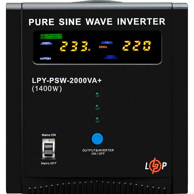 Джерело безперебійного живлення [ДБЖ] LogicPower LPY-PSW-2000VA+ 1400W [22873] [107307] - фото 2