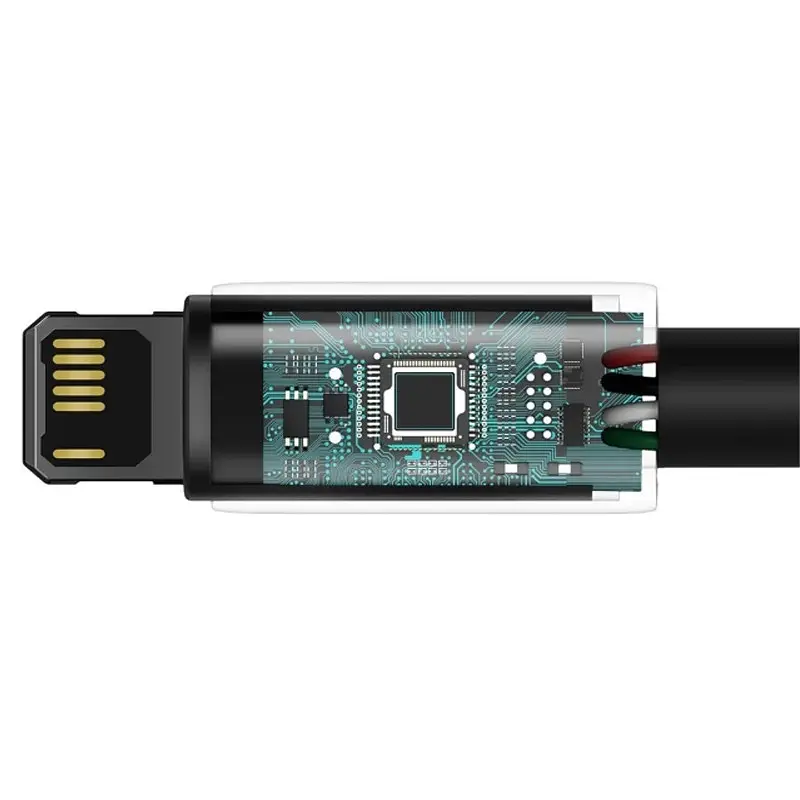 Дата кабель Baseus Tungsten Gold USB to Lightning Cable 2.4A (1m) (CALWJ-0) Black - фото 4