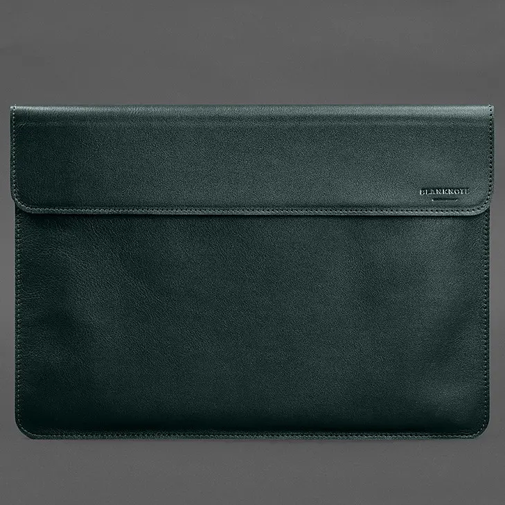 Кожаный чехол-конверт BlankNote на магнитах для MacBook Air 15 (2023) Зеленый - фото 4