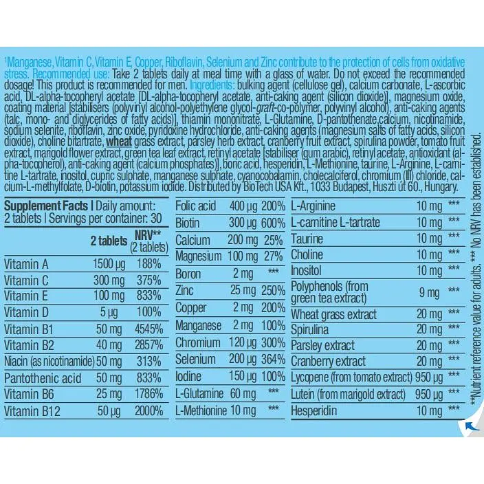 Витамины BiotechUSA Multivitamin for Men 60 таблеток - фото 2