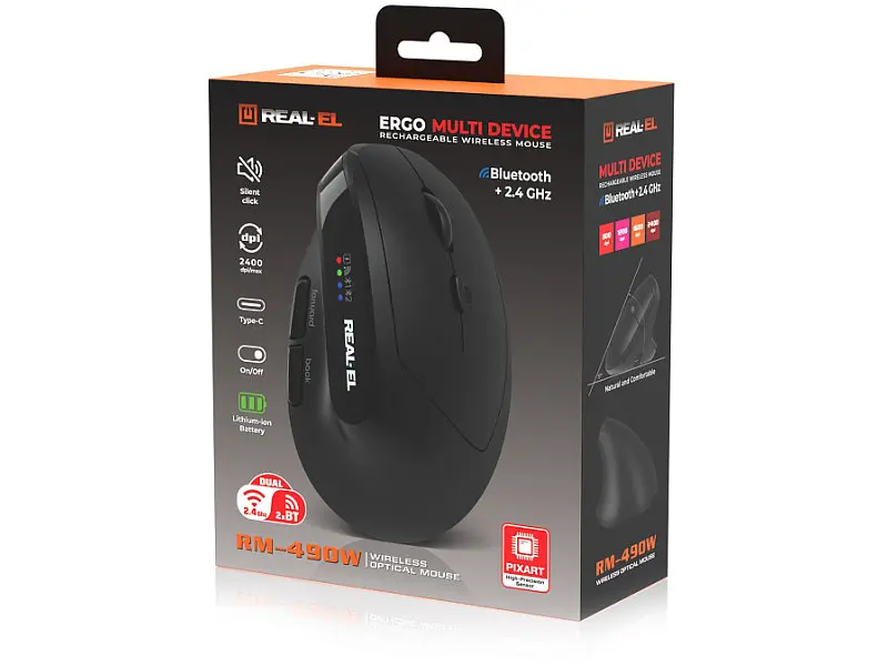 Миша REAL-EL RM-490W Black (EL123200058) - фото 11