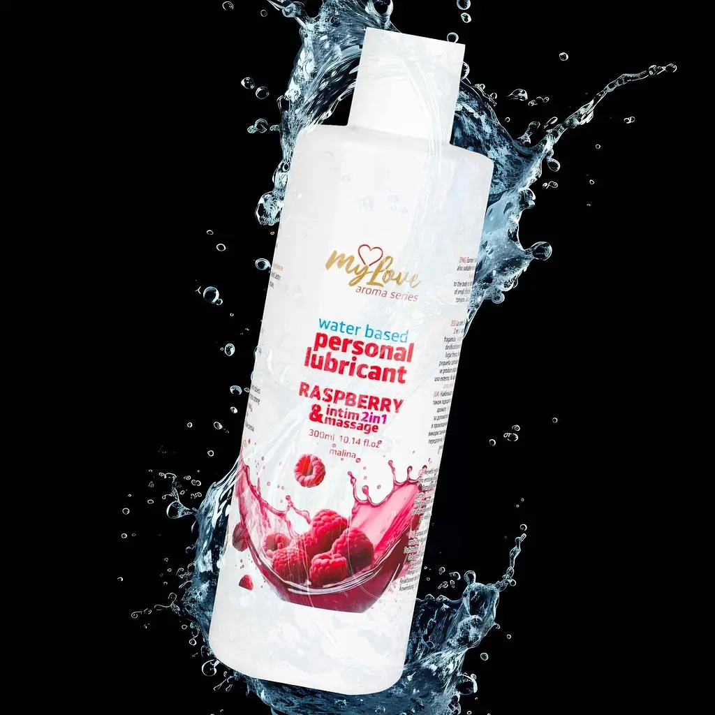 Лубрикант MyLove Aroma Series IntimMassage 2in1 Raspberry, 300 мл - фото 3