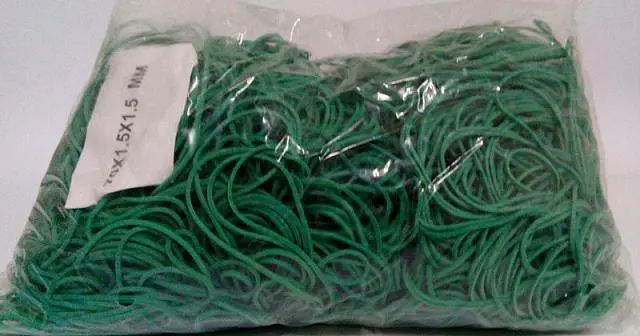 Банківські гумки, Plast, №70, зелені, 1,5 мм, діаметр 70 мм, 1 кг, для пакування та в'язання зелені