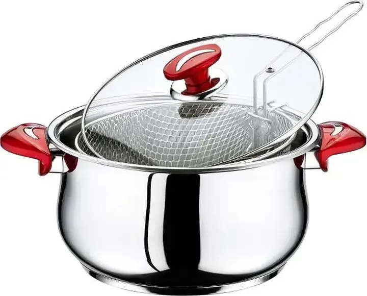 Каструля – фритюрниця O.M.S. Collection 4007-24 см 6,4 л Red - фото 2