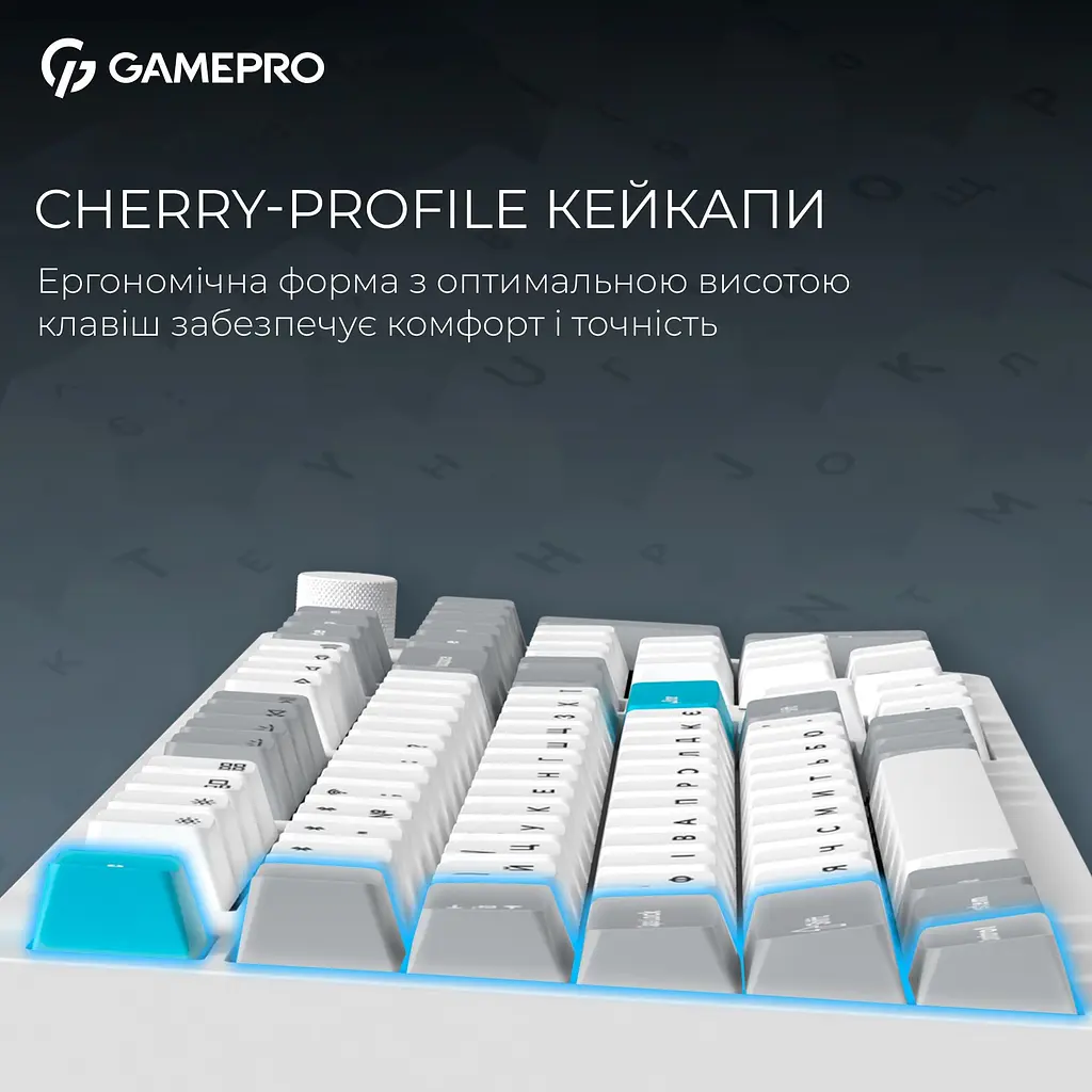 Клавиатура GamePro Asgard Drakkar Keychron Super Red Switch Wireless/Bluetooth/USB White беспроводная (MK305WH) - фото 7