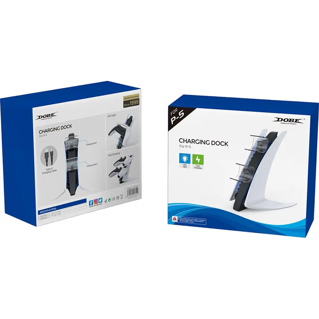 Зарядна станція Dobe TP5-0557 для PS5 DualSense White [165285] - фото 6