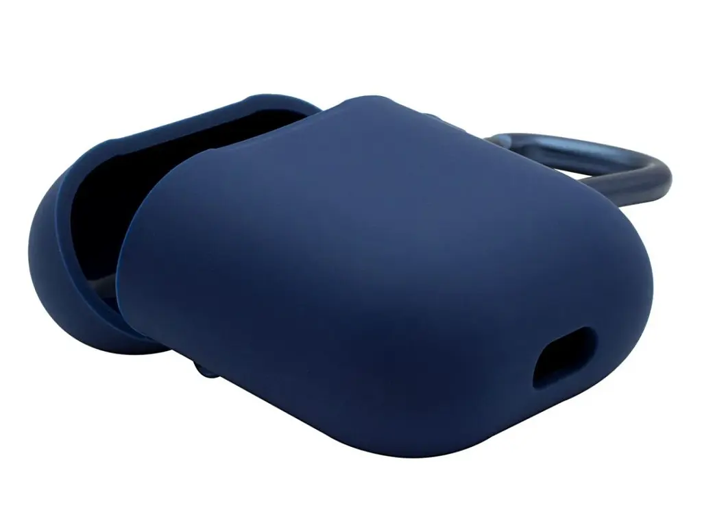 Чехол для наушников Apple AirPods Silicone Case with carbine [Midnight Blue] [39574] - фото 5