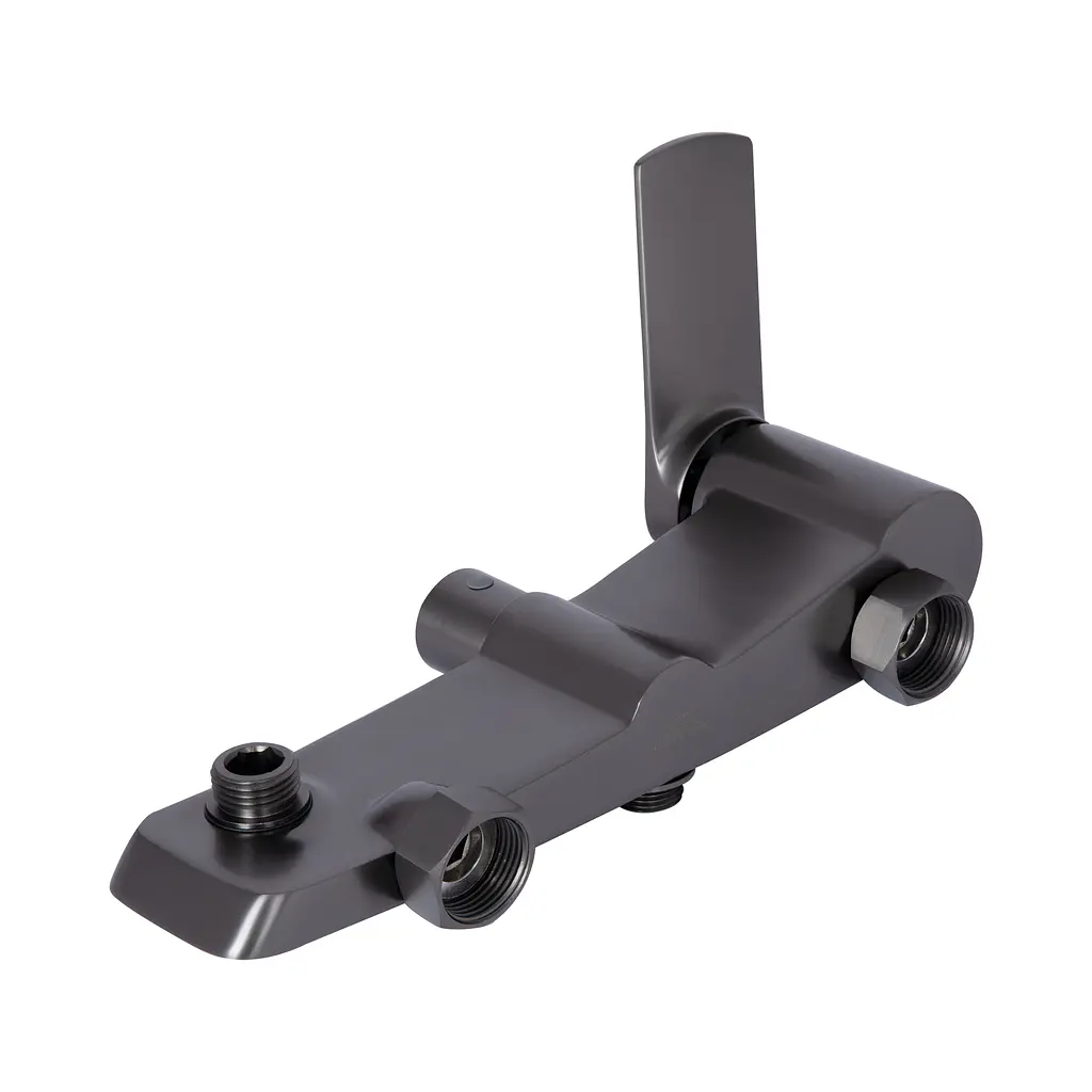 Душова система для душу Qtap Slavonice на два споживача QTSLA110GMB45913 Gunmetal Black PVD, Шліфований чорний хром - фото 7