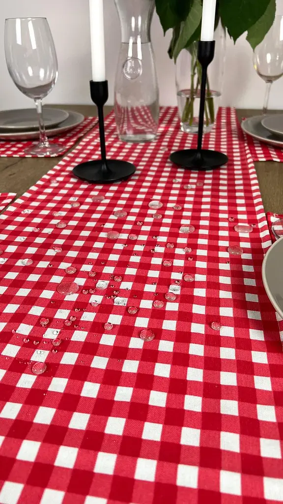 Комплект Дорожка водоотталкивающая Красная клеточка 200х40 см 4 шт. - фото 4