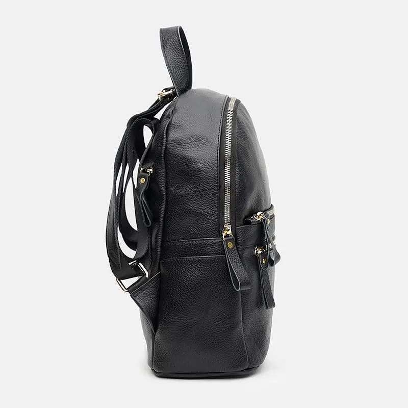 Жіночий рюкзак Borsa Leather k1s005 31x26x13 см Чорний (40156) - фото 4