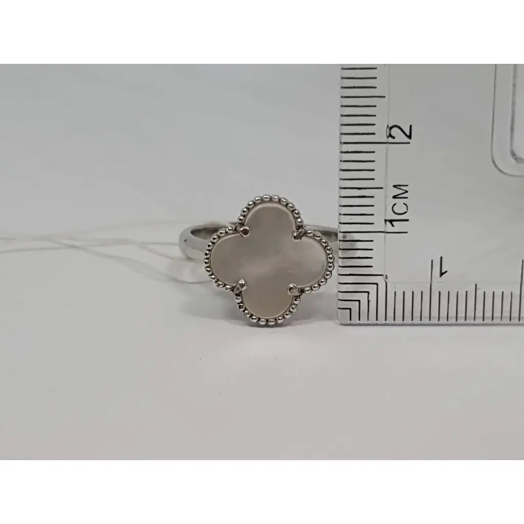 Срібне кільце Діама Конюшина з перламутром. Артикул 12111481234 16 18 - фото 4