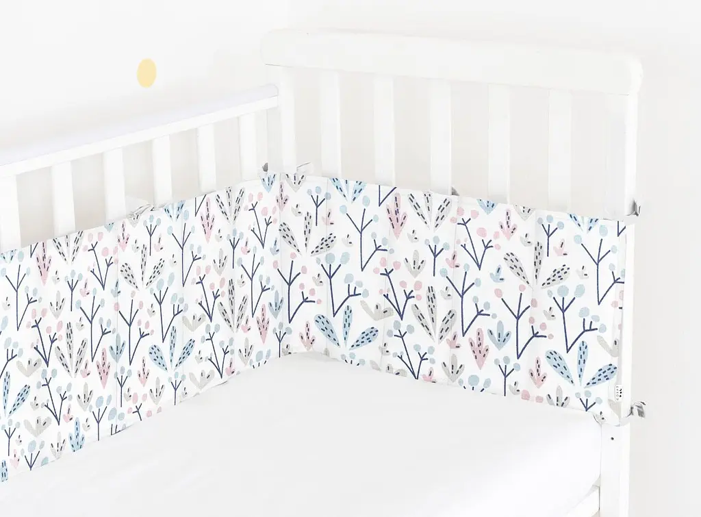 Бортики в детскую кроватку 30x120 FLOWERS, розовый (WeltBed_BushRose_30x120) - фото 2