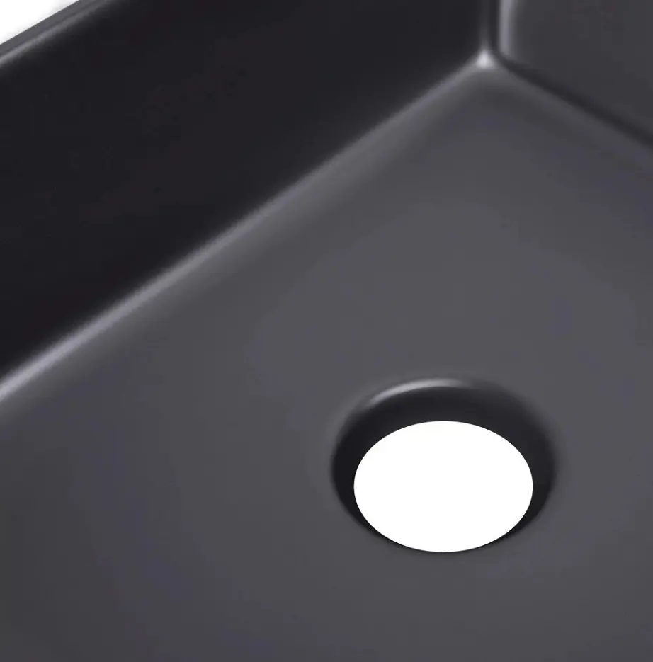 Комплект Qtap Tern: Раковина накладная прямоугольная 480х370х135 мм Matt Black + Донный клапан PU03 (QT172074MBMBN47300) - фото 4
