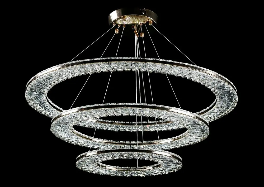 Люстра світлодіодна Splendid Ray L9966/800+600+400/3 LED, 145W, золото, білий, для зали, регульована висота - фото 3