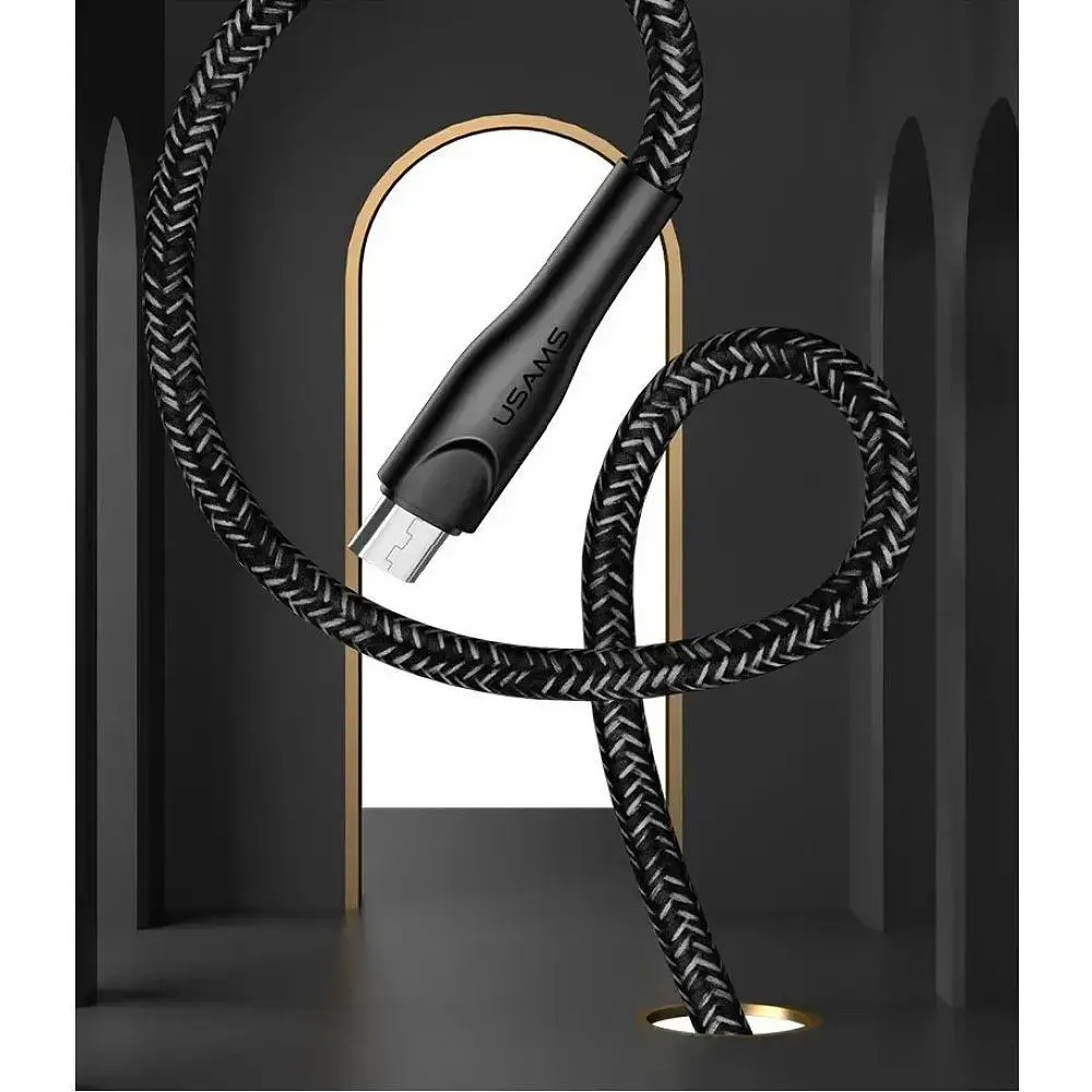 Кабель Usams U41 Braided USB-A to Micro-USB 2A 3m Black [138960] - фото 3