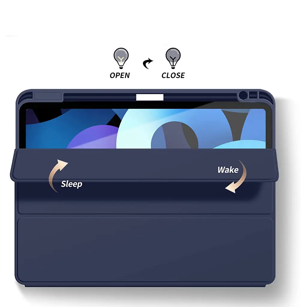 Чохол до планшета BeCover Tri Fold Soft TPU mount Apple Pencil Apple iPad Air 5 (2022) 10.9" Deep Blue (708454) - фото 4