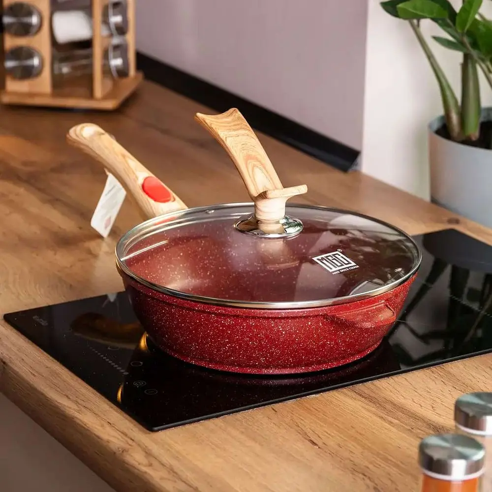 Сковорода універсальна MGC алюмінієва 26 см зі знімною ручкою, червоний MGC HP-4-464R - фото 6