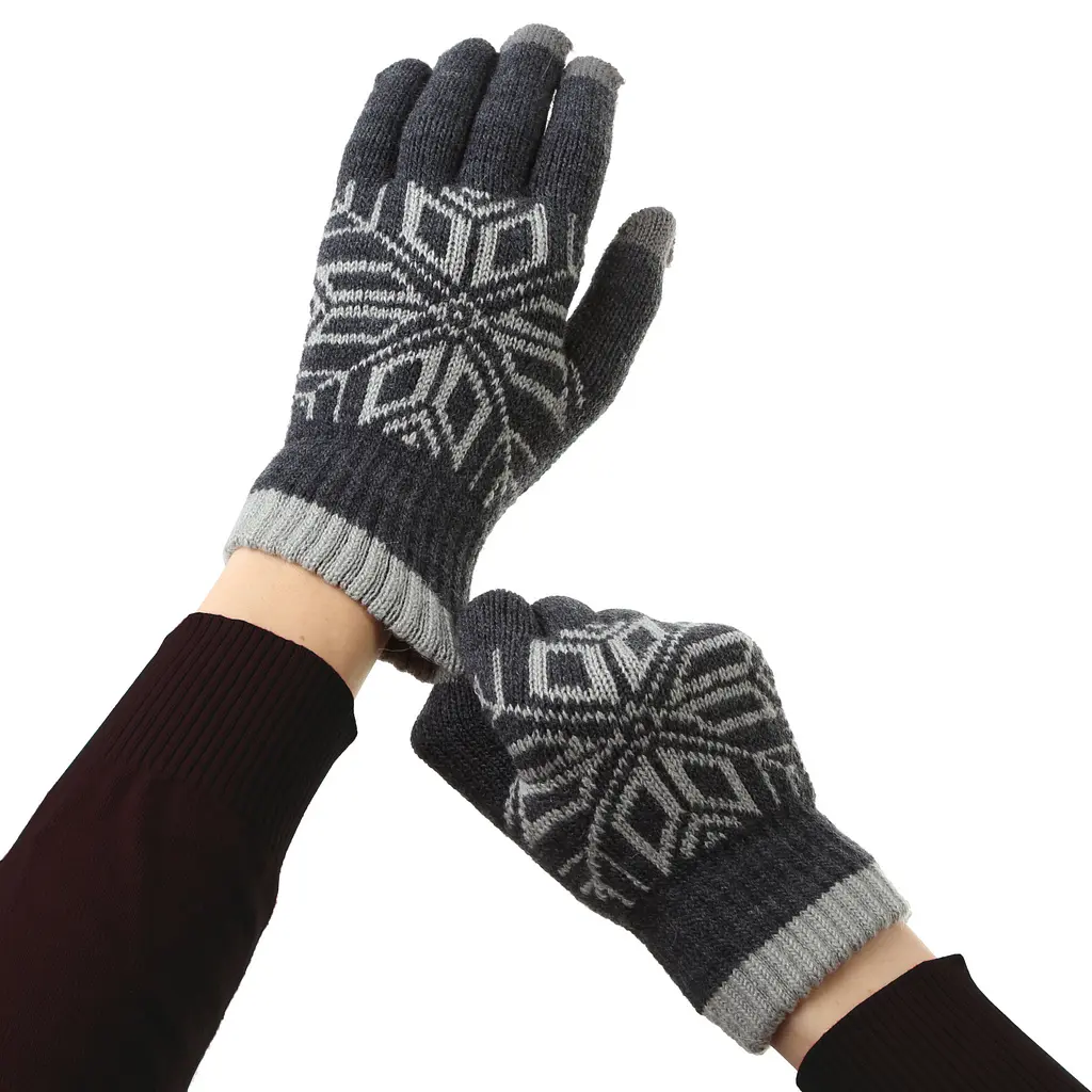 Рукавички ArmorStandart Touch Gloves Snowflake з орнаментом Light Grey (ARM59995) - фото 4