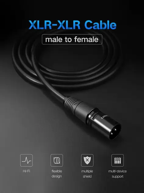 Аудиокабель микрофонный удлинитель Ugreen AV130 Cannon Male to Female Microphone Extension 20708 - фото 6