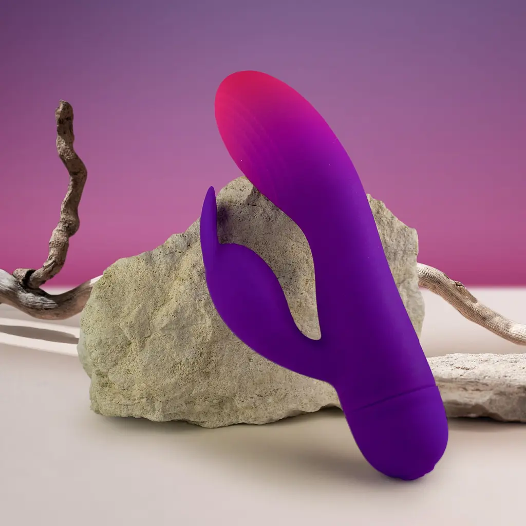 Вібратор-кролик Rocks Off Glo Girl - Rabbit, 2 мотори, 10 режимів, на батарейках - фото 8