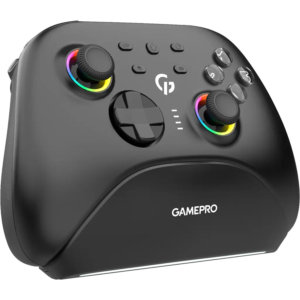 Геймпад GamePro із зарядною станцією BT 5.3/USB/2.4 ГГц (Switch/PC/iOS/Android) RGB чорний (GPX13BDOC) - фото 3