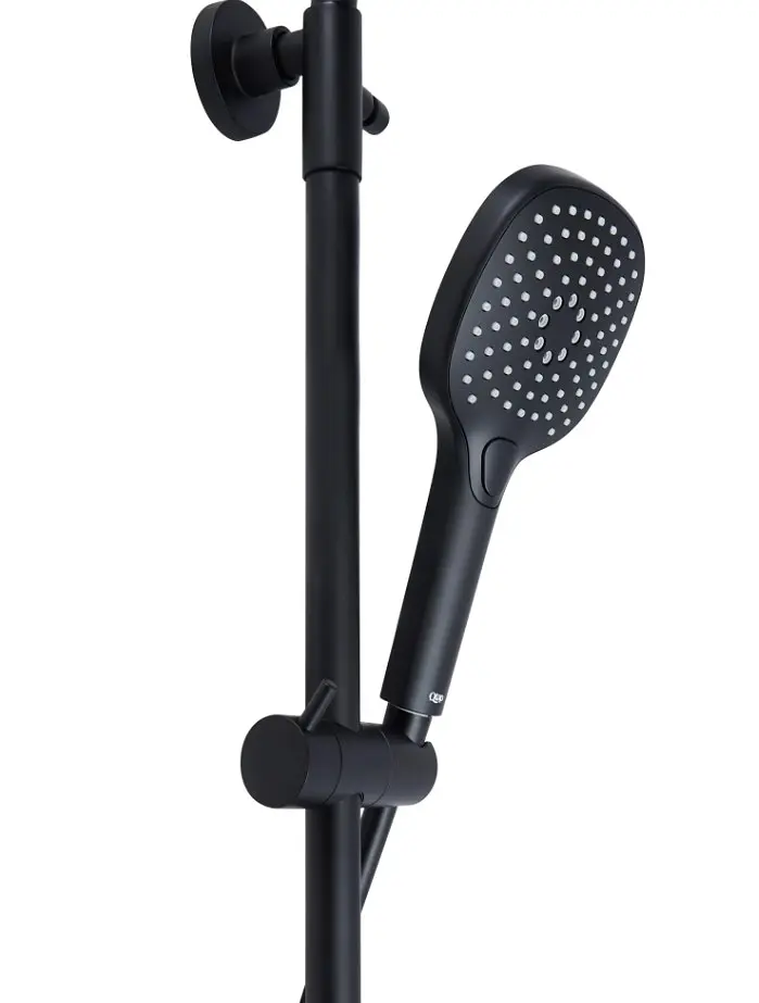 Душова система універсальна Qtap Sloup Black Matt термостатична з полицею QTSL57T105VNKBB - фото 3