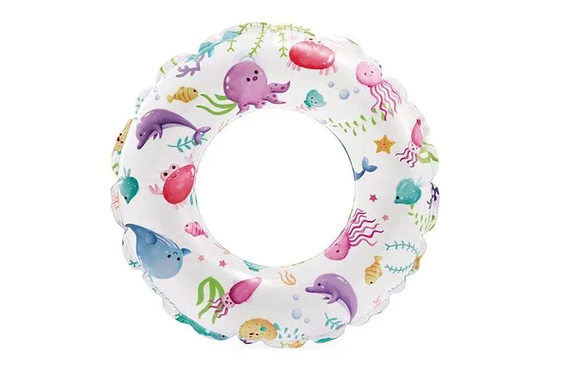 Надувне дитяче коло для плавання Intex Lively Print Swim Ring 59241 діаметр 61 см - фото 4