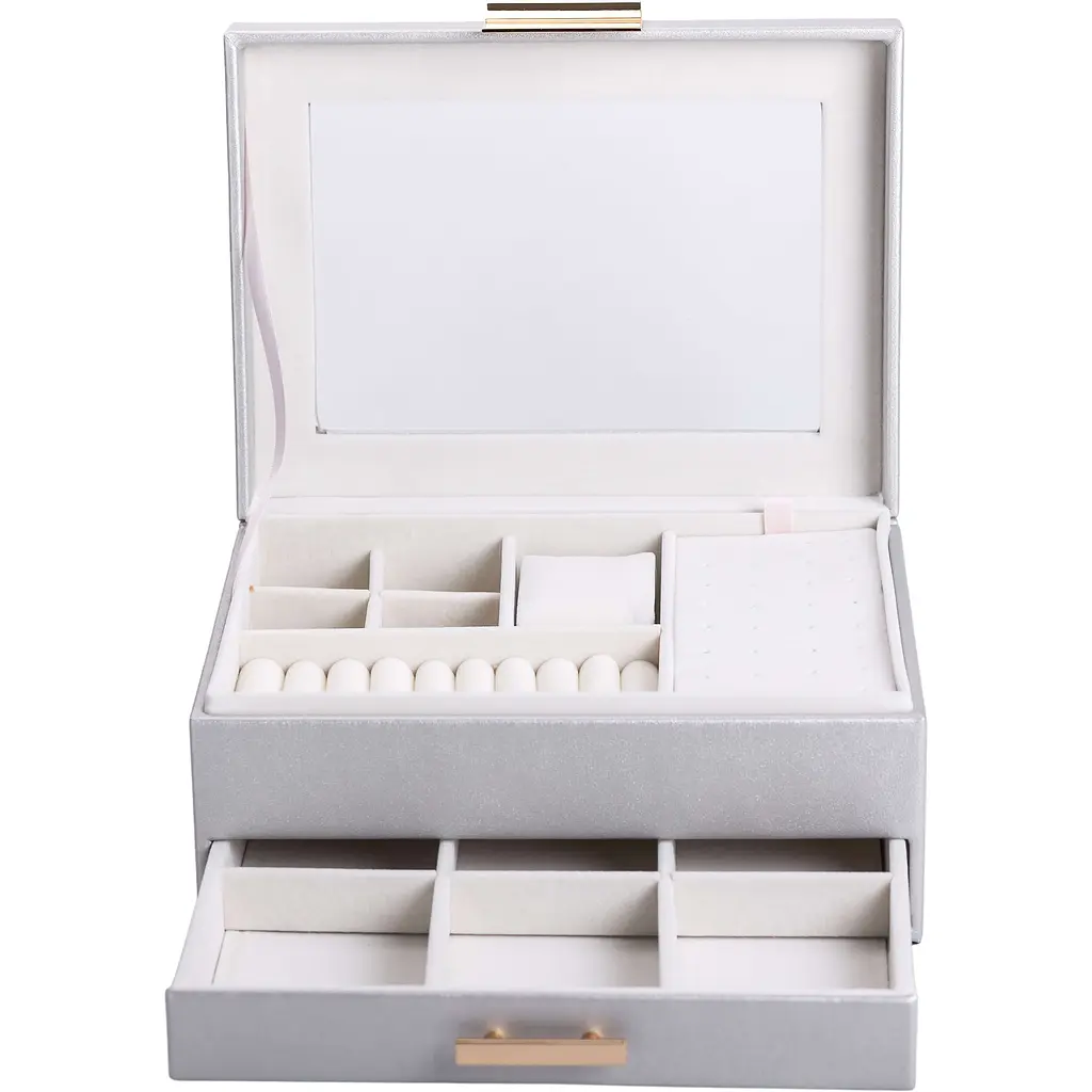 Скринька-органайзер для прикрас Yiwu 23x17x11 см сіра HP-5-36G - фото 5