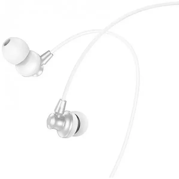 Навушники металеві Hoco M98 Delighted metal With Microphone білі - фото 3