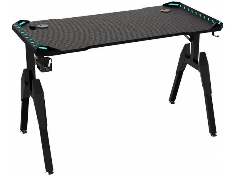 Геймерський ігровий стіл GT Racer T-1444 (140x60x73) Black - фото 2