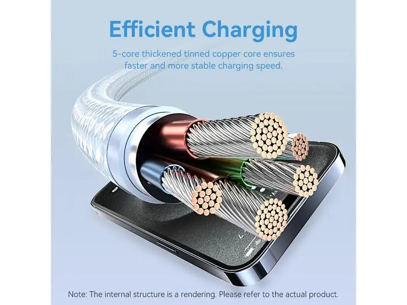 Кабель USB Type-C Vention 60W Type-C / Type-C 1m White (TRDWF) - фото 3