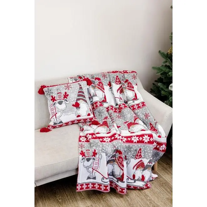 Наволочка Прованс Веселі гноми сіра 45х45 см (37490) - фото 5