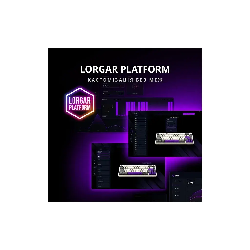Клавіатура Lorgar KBP70MW Pro RGB Wireless/Bluetooth/USB UA Black/yellow (LRG-KBP70MW-YL-US) - фото 7