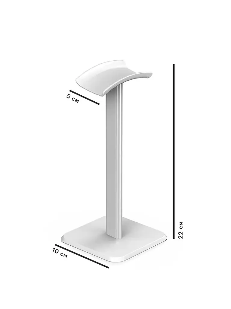 Підставка для навушників Semi Headphone stand на неслизькій основі - White/Silver - фото 6