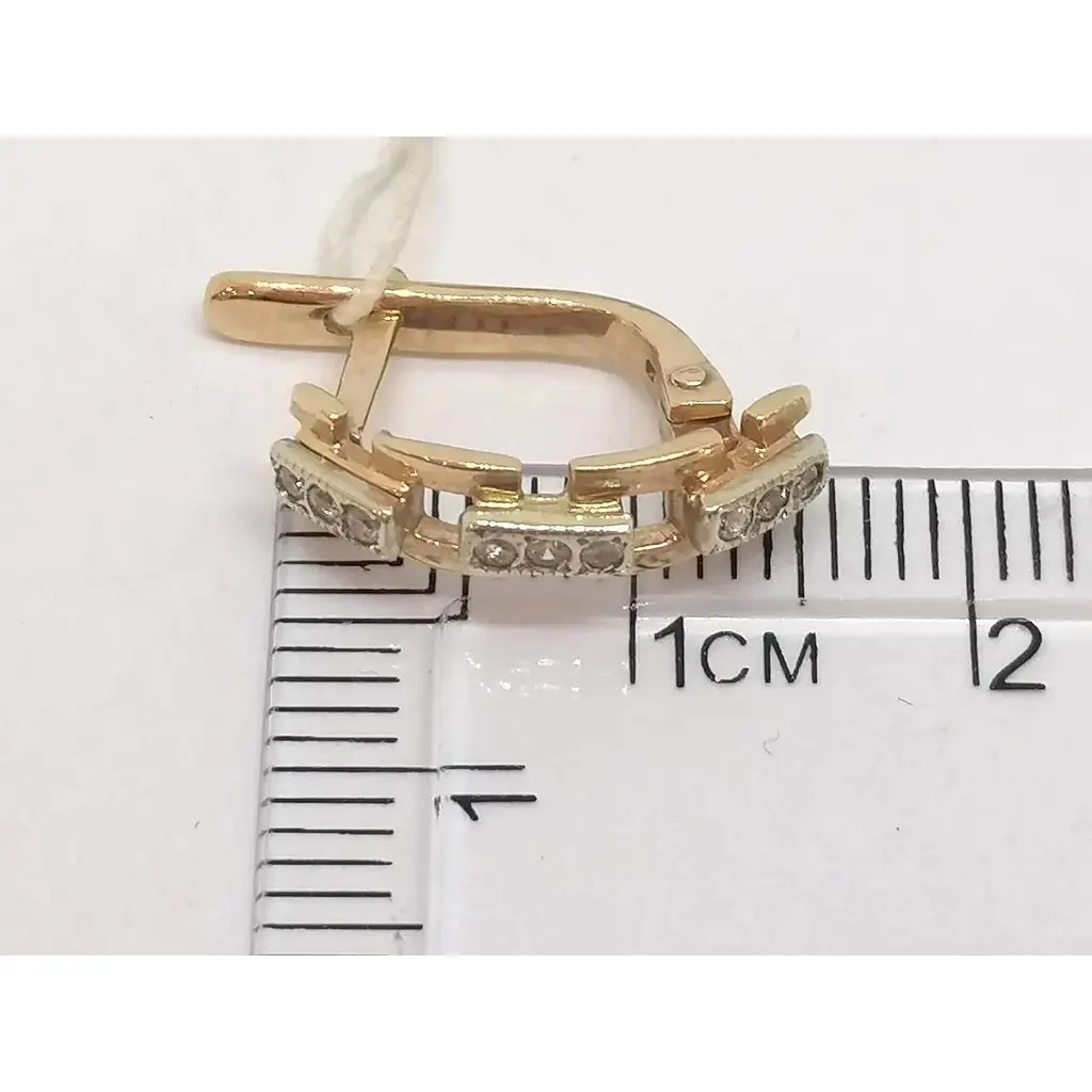 Золотые серьги Гаразд с фианитами. 3532488 - фото 6