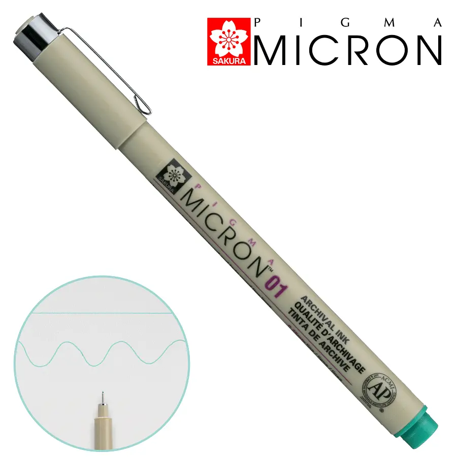 Лінер Sakura PIGMA MICRON (0.1), 0,25 мм зелений