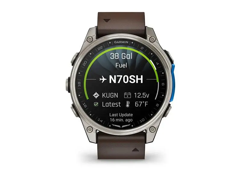 Смарт-годинник Garmin D2 Mach 2 47mm Titanium w. Oxford Brown Leather Band (010-02904-30/31) - фото 2
