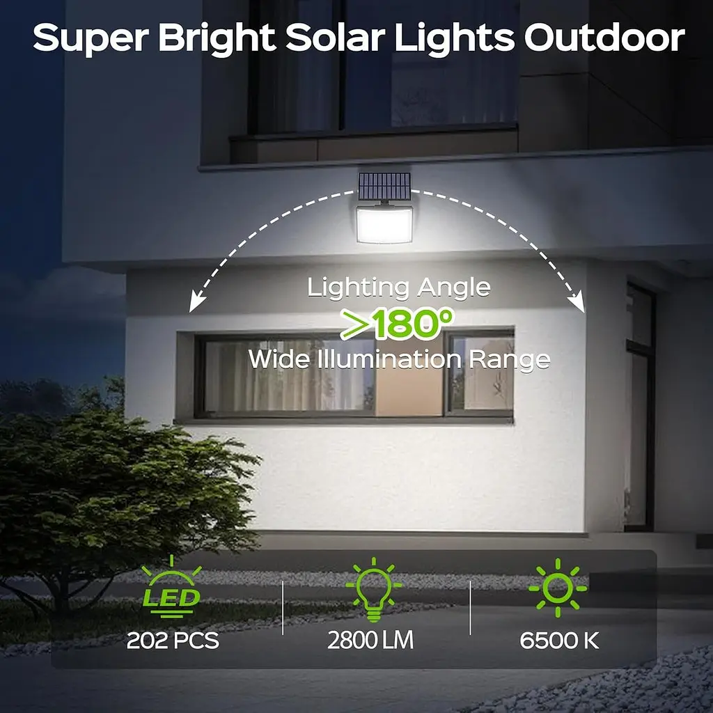 Сонячний LED прожектор Adiding 2800 лм із датчиком руху, 3 режими, пульт ДК, кабель 5 м - фото 6