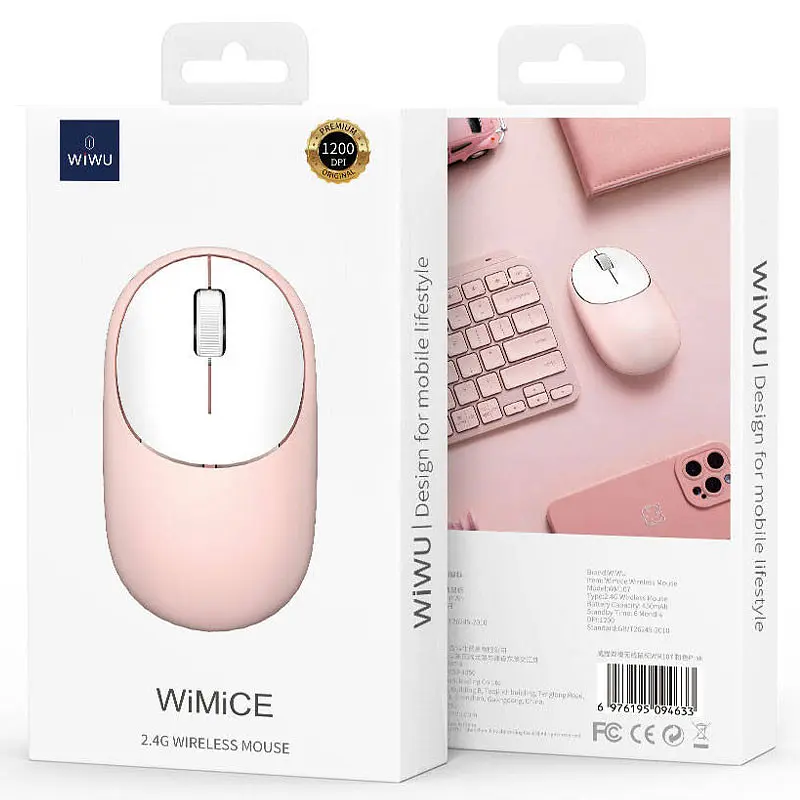 Миша бездротова Wiwu WM107 Bluetooth + 2.4G Pink - фото 6