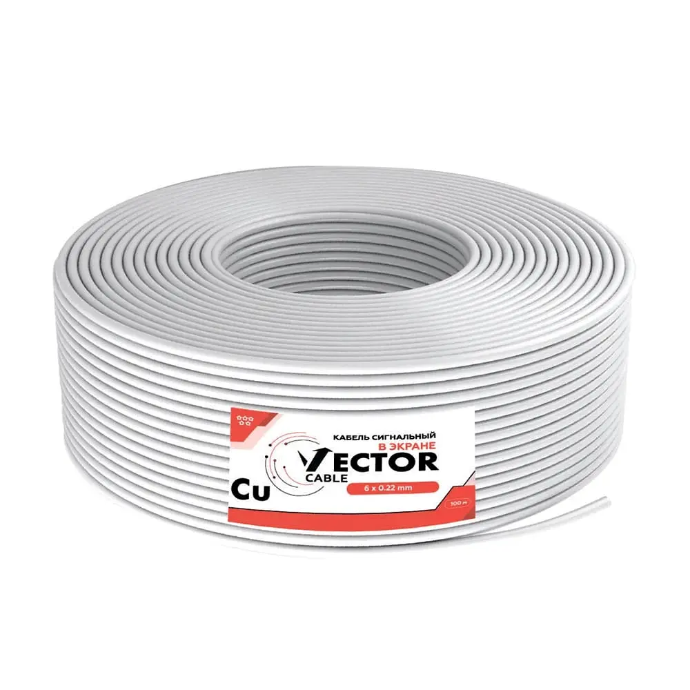 Кабель сигнальний Vector 6х0.22 Cu екран 100m (35-00022) - фото 2