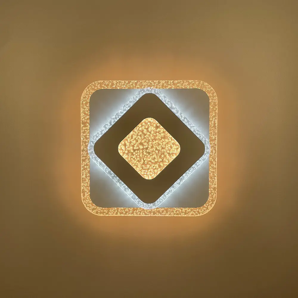 Стельовий або настінний світильник Ø 20 см з прозорим акрилом з бульбашками Line F 2230-200 Q WT - фото 6