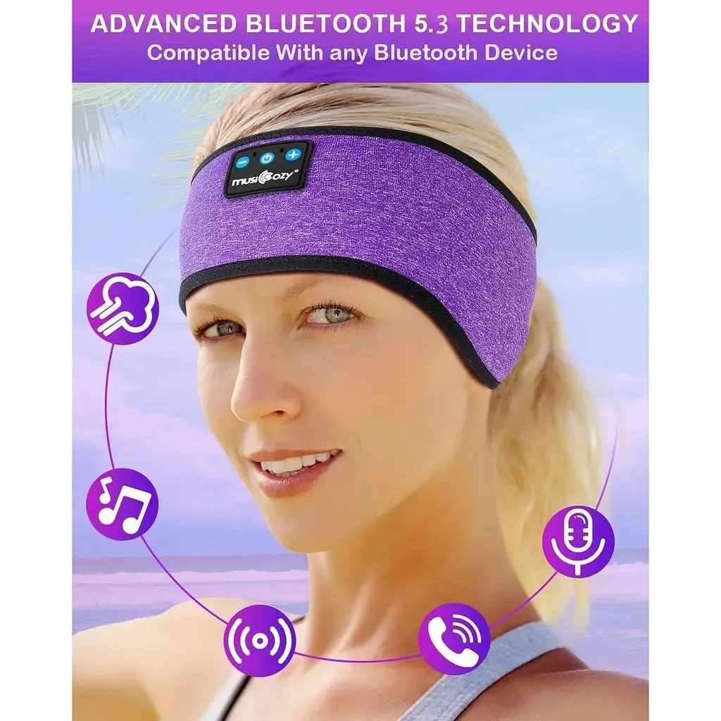 Навушники-пов'язка для сну та спорту Musicozy Bluetooth - фото 6