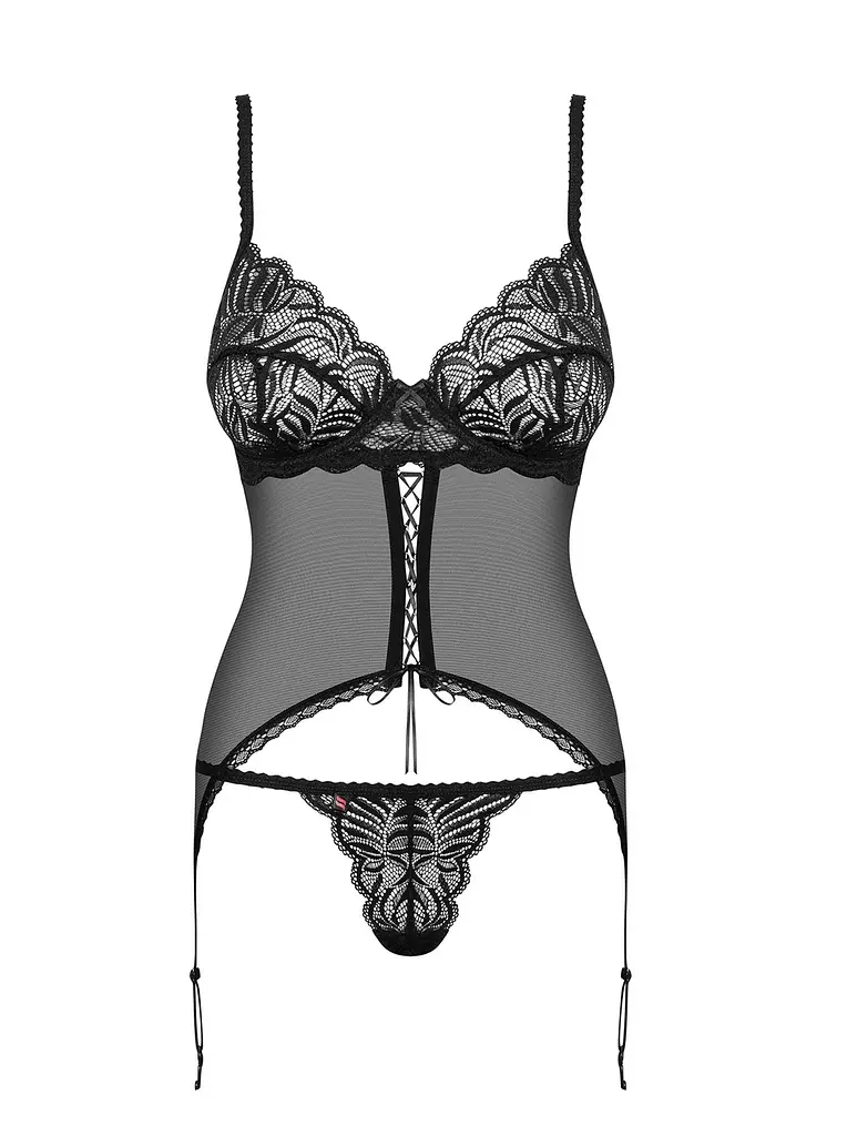 Корсет і стрінги Obsessive Contica L/XL чорний - фото 5